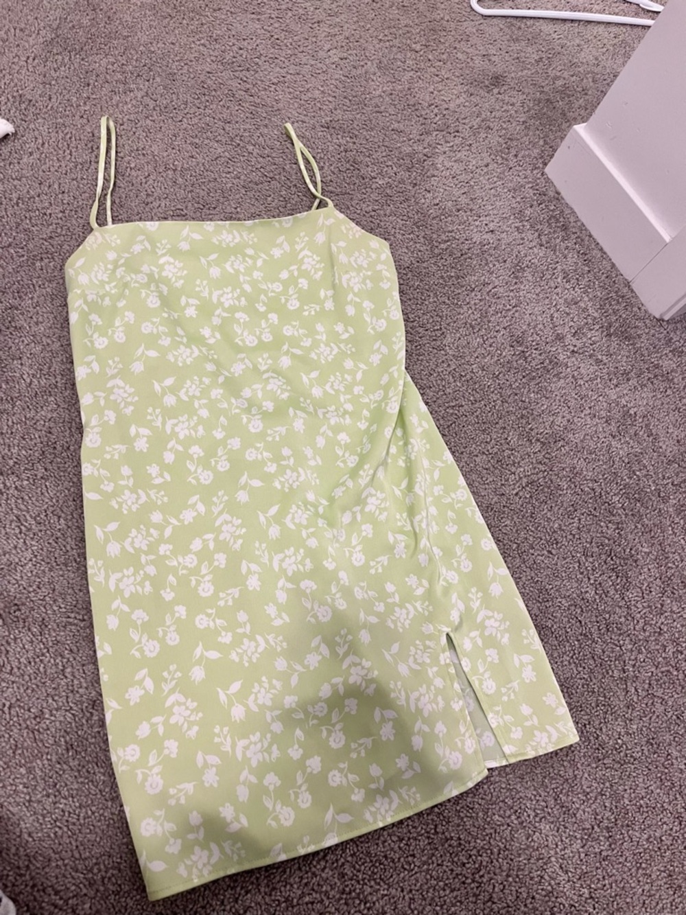 Garage Light Green and White Floral Mini Dress